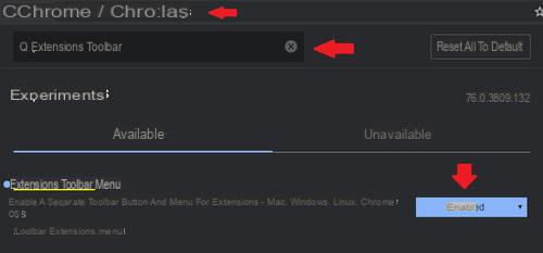 Activate and use the new Chrome extensions menu