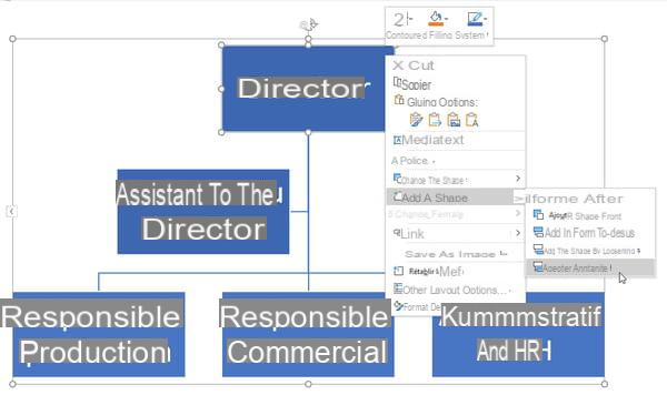 Faça um organograma com o Word