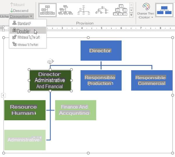 Faça um organograma com o Word