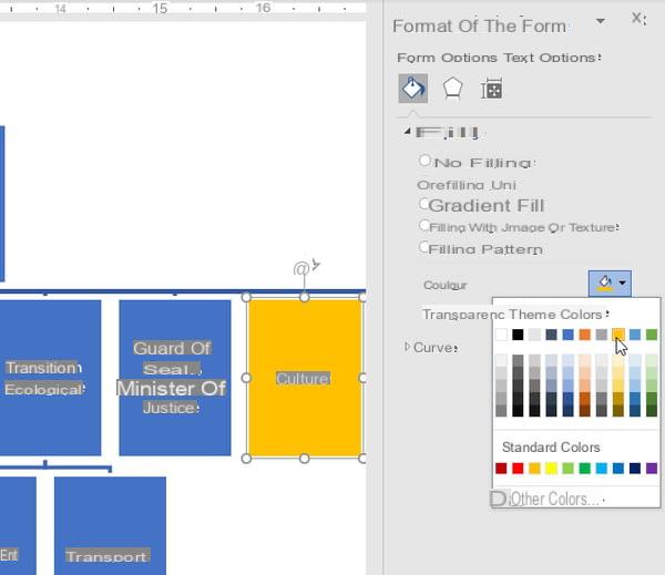 Faça um organograma com o Word