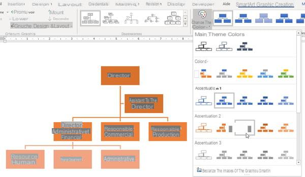 Faça um organograma com o Word