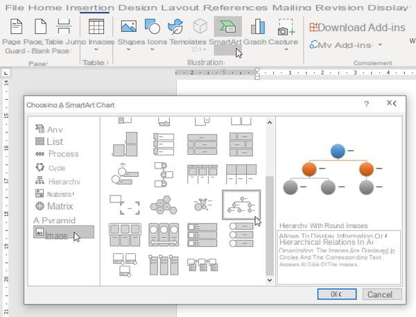 Faça um organograma com o Word