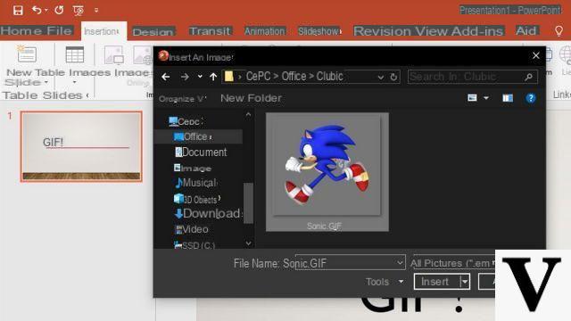 Como adicionar um .GIF em um slide do PowerPoint?