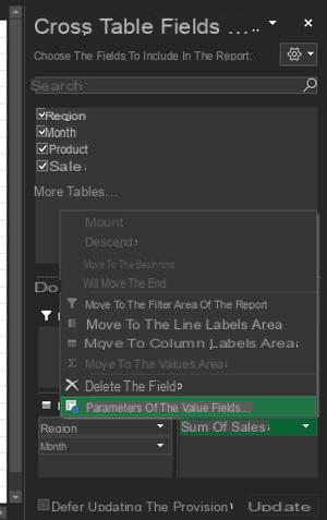 Excel pivot table: example, create, update ...