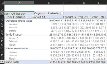 Excel pivot table: example, create, update ...