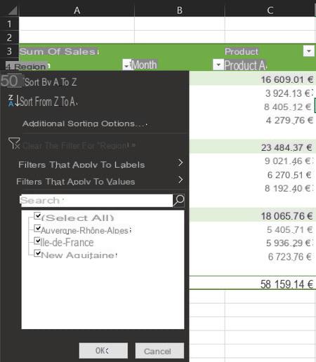 Tabela dinâmica do Excel: exemplo, criar, atualizar ...