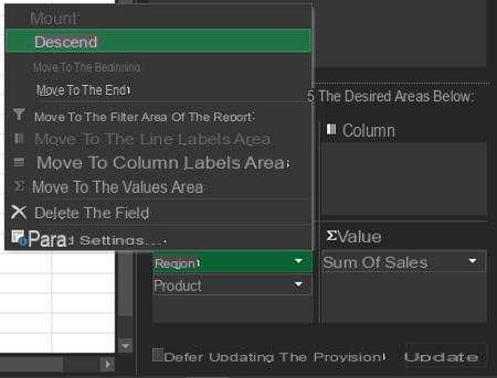 Excel pivot table: example, create, update ...