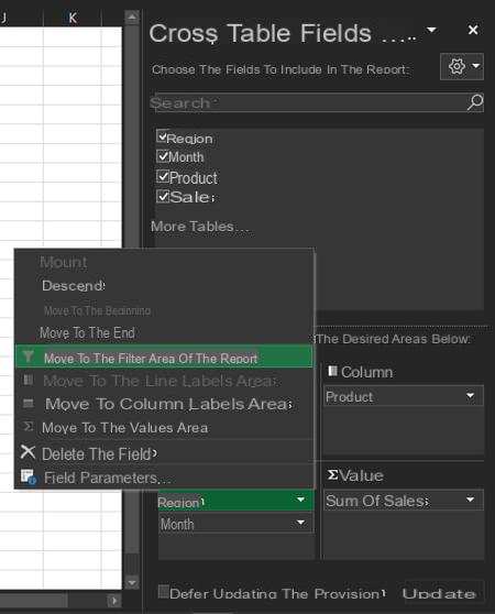 Tabela dinâmica do Excel: exemplo, criar, atualizar ...