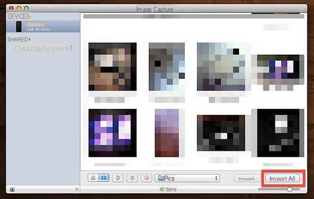 Copier des photos d'Android vers Mac -