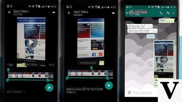 Comment envoyer une vidéo au format GIF sur Whatsapp -