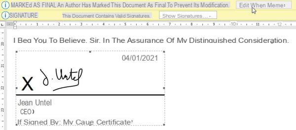 Word electronic signature: how to sign a document