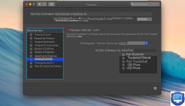 How to share the internet connection of a Mac?