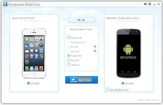 Transferir fotos do iPhone para o Android -