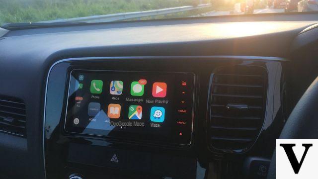 In the car with CarPlay, the in-car system from Apple
