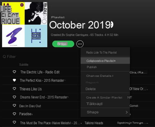 Crea una lista de reproducción colaborativa en Spotify